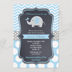 Invitaciones de Baby Shower del elefante