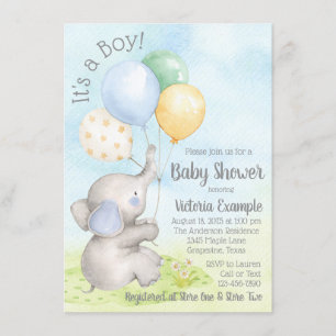 Invitaciones de Baby Shower del elefante de la