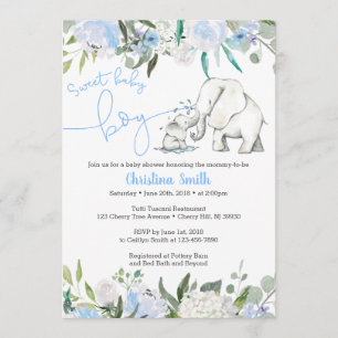 Invitaciones de Baby Shower del elefante para un