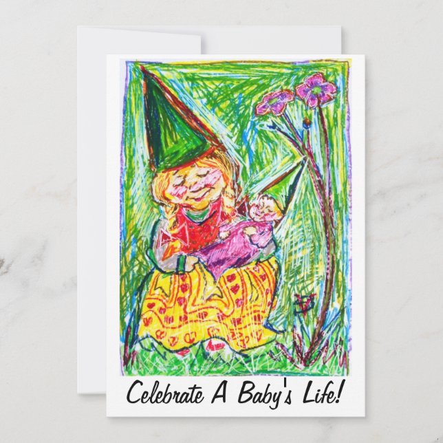 Invitaciones de Baby Shower del gnomo (Anverso)