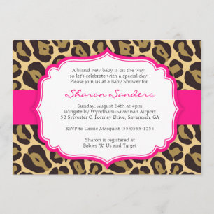Invitaciones de Baby Shower del leopardo y de las