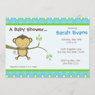 Invitaciones de Baby Shower del mono de la MOD -