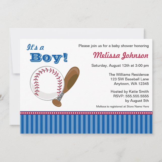 Invitaciones de Baby Shower del muchacho del (Anverso)