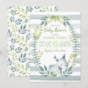 Invitaciones de Baby Shower del rinoceronte