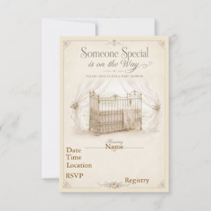 Invitaciones de Baby Shower para Cuna Vintage