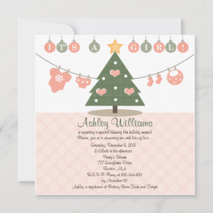 Invitaciones de Baby Shower para Navidad de Color