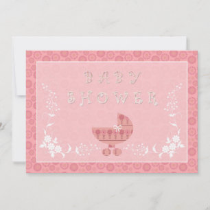 Invitaciones de baby shower para niña en rosa