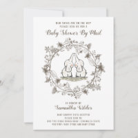Invitaciones de Baby Shower por correo | Gemelos