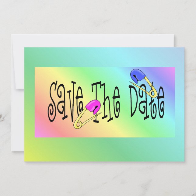 Invitaciones de Baby Shower Rainbow Pins (Anverso)