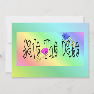 Invitaciones de Baby Shower Rainbow Pins
