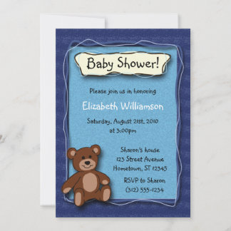 Invitaciones de Baby Shower Teddy Bear (Boy)