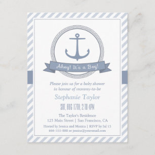 Invitaciones de baby shower temáticas náuticas ele