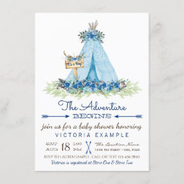 Invitaciones de baby shower tribales boho para niñ