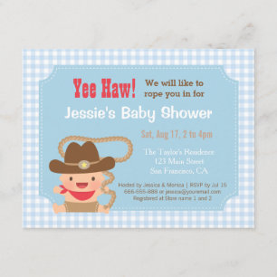 Invitaciones de Baby Shower Western de Cowboy Ging