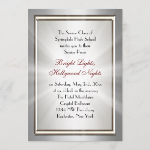 Invitaciones de baile Silver Star Spotlight Prom