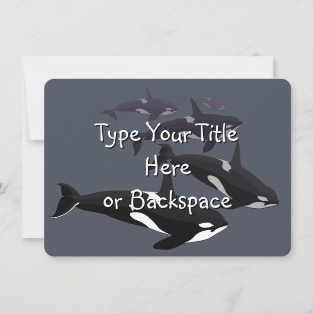 Invitaciones de ballena orca Personalizadas RSVP (Anverso)