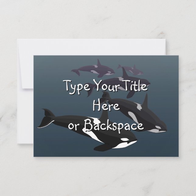 Invitaciones de ballena orca Personalizadas RSVP (Anverso)