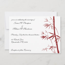 Invitaciones de bambú rojas de la boda