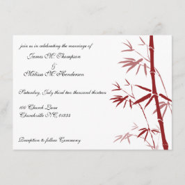Invitaciones de bambú rojas de la boda