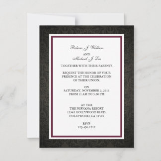 Invitaciones de banda de boda elegante
