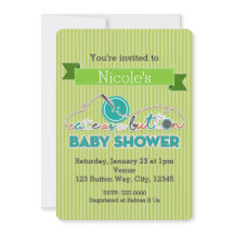 INVITACIONES DE BAÑO PARA BEBÉ VERDES COMO UN BOTÓ