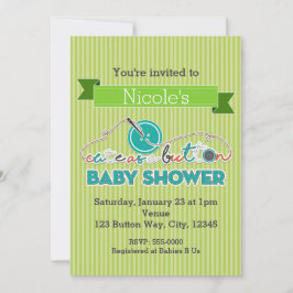 INVITACIONES DE BAÑO PARA BEBÉ VERDES COMO UN BOTÓ