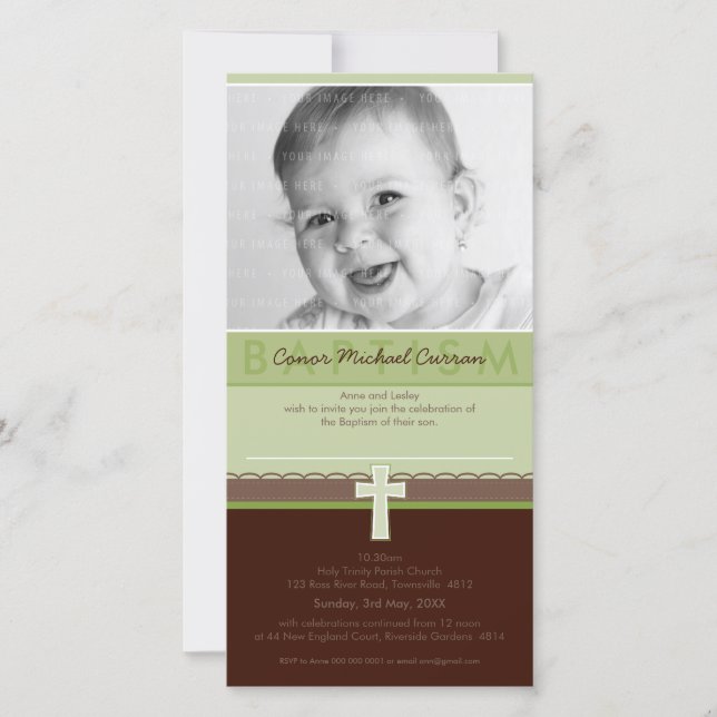 INVITACIONES DE BAPTISMO FOTOGRÁFICO :: puro 6 (Anverso)