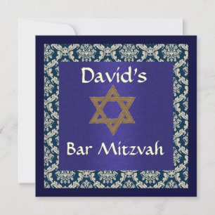 INVITACIONES DE BAR MITZVAH DAMASK