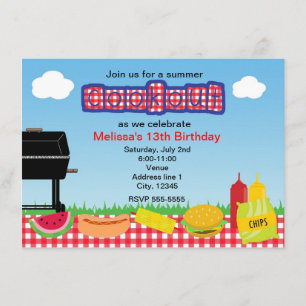 Invitaciones de barbacoa de verano a parrillada al
