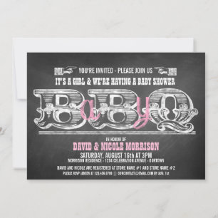 Invitaciones de barbacoa para Baby Shower de niña