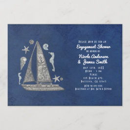 Invitaciones de Barco Plateado Náutico y Cosas de