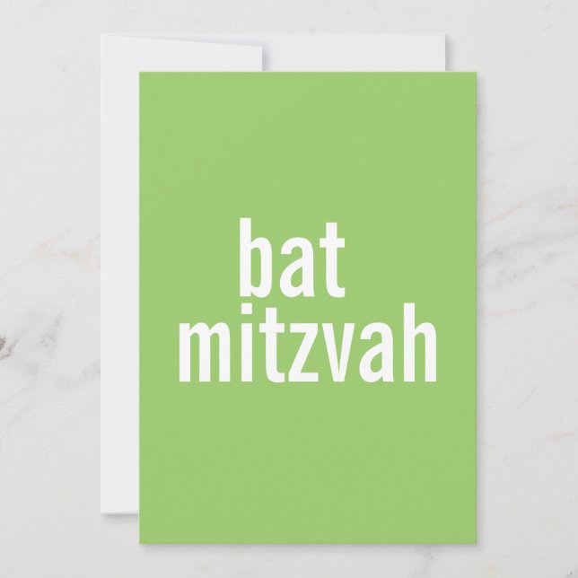 Invitaciones de Bat Mitzvah {Green claro} (Anverso)