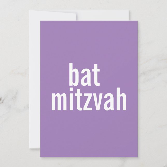 Invitaciones de Bat Mitzvah {Purple} (Anverso)