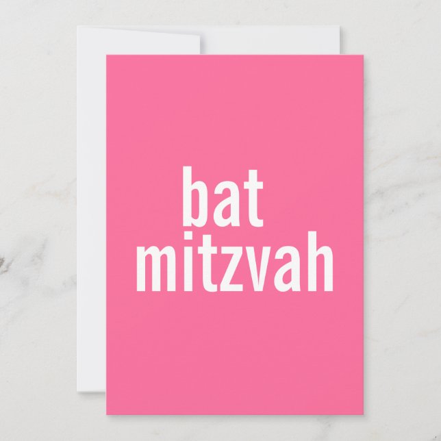 Invitaciones de Bat Mitzvah {Rosa} (Anverso)