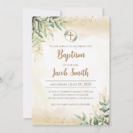 Invitaciones de bautizo de vegetación para el baut