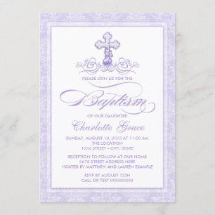 Invitaciones de Bautizo Lavanda