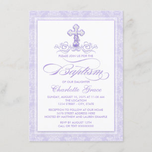 Invitaciones de Bautizo Moradas