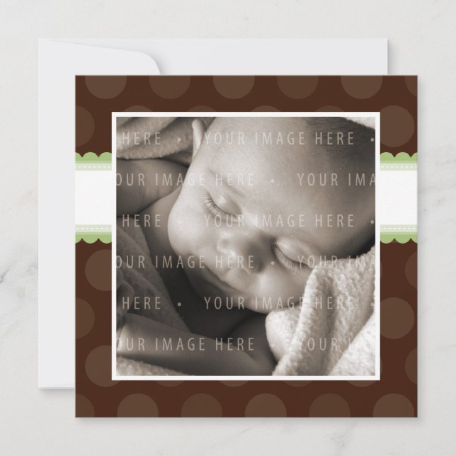 Invitaciones DE BEBÉ :: gota de chocolate 1SQ (Anverso)