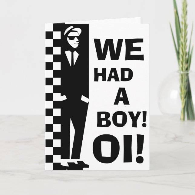 invitaciones de bebé oi (ska rude boy) (Anverso)