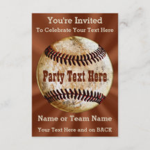 Invitaciones de béisbol más frías, TU TEXTO