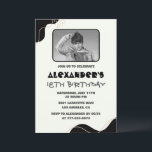 Invitaciones de Black 18th cumpleaños Men Simple P<br><div class="desc">Invitaciones de Black 18th cumpleaños Hombres Simple Photo moderno</div>