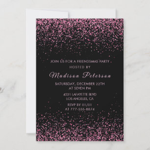 Invitaciones de Black Friendsmas Purpurina rosado