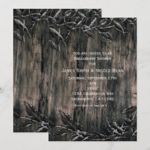 Invitaciones de Black & Silver Leaves Dark Eleganc