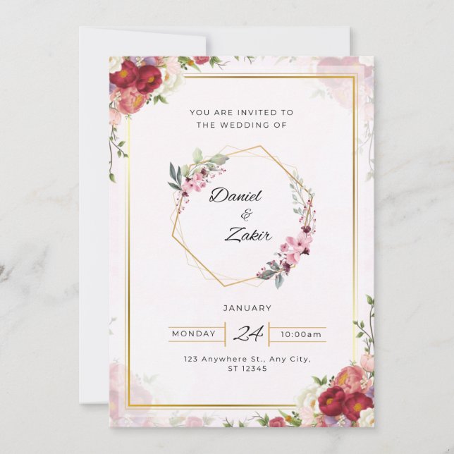 Invitaciones de boda (Anverso)