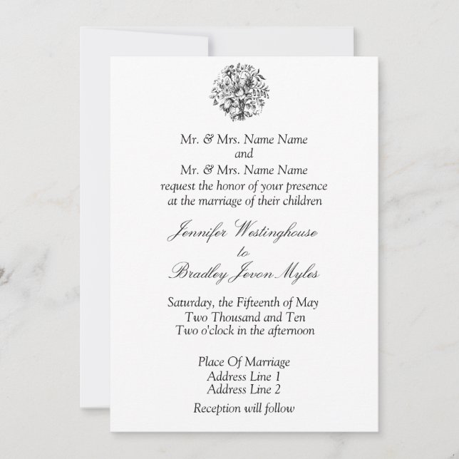 Invitaciones de boda (Anverso)