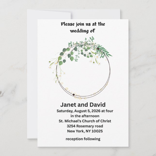 Invitaciones de Boda (Anverso)