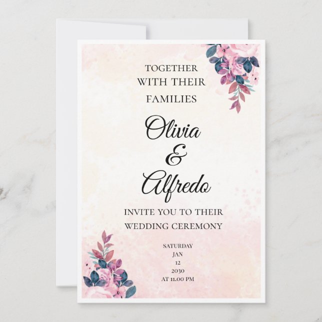 Invitaciones de boda  (Anverso)