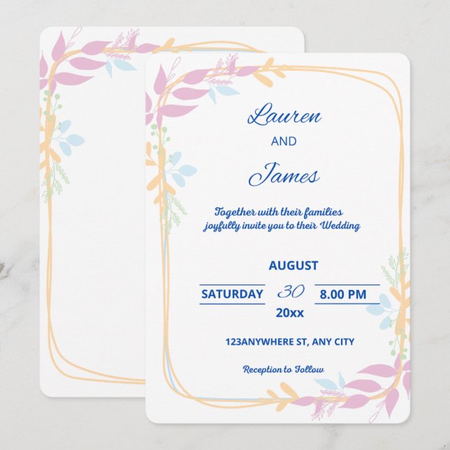 Invitaciones de Boda (Anverso / Reverso)