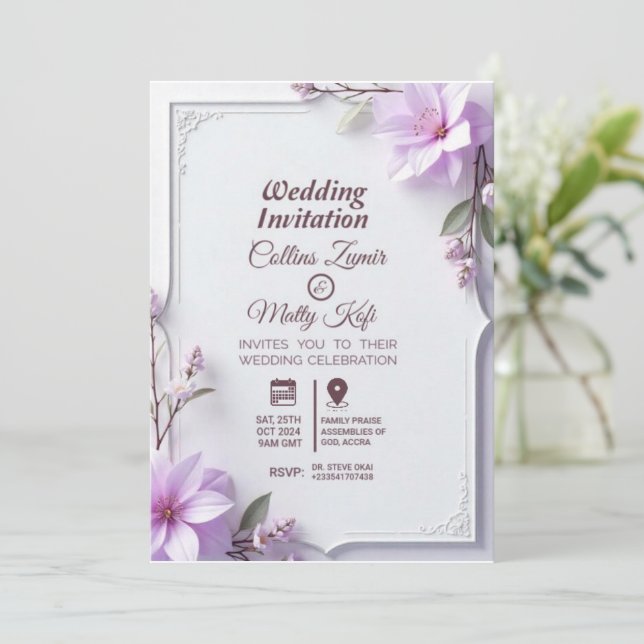 Invitaciones de Boda (Anverso de pie)