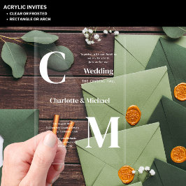 Invitaciones de boda ACRÍLICAS con TEXTOS BLANCOS